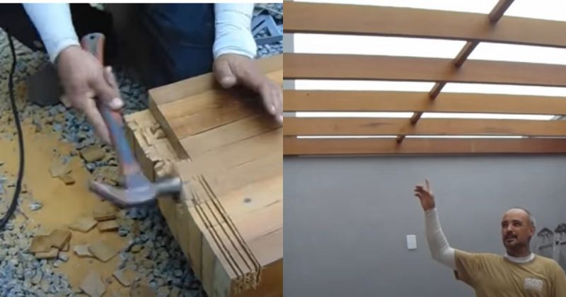 Todas as pe&ccedil;as s&atilde;o cortadas juntas – Foto: @IdeaPavimenti/Reprodu&ccedil;&atilde;o/ND