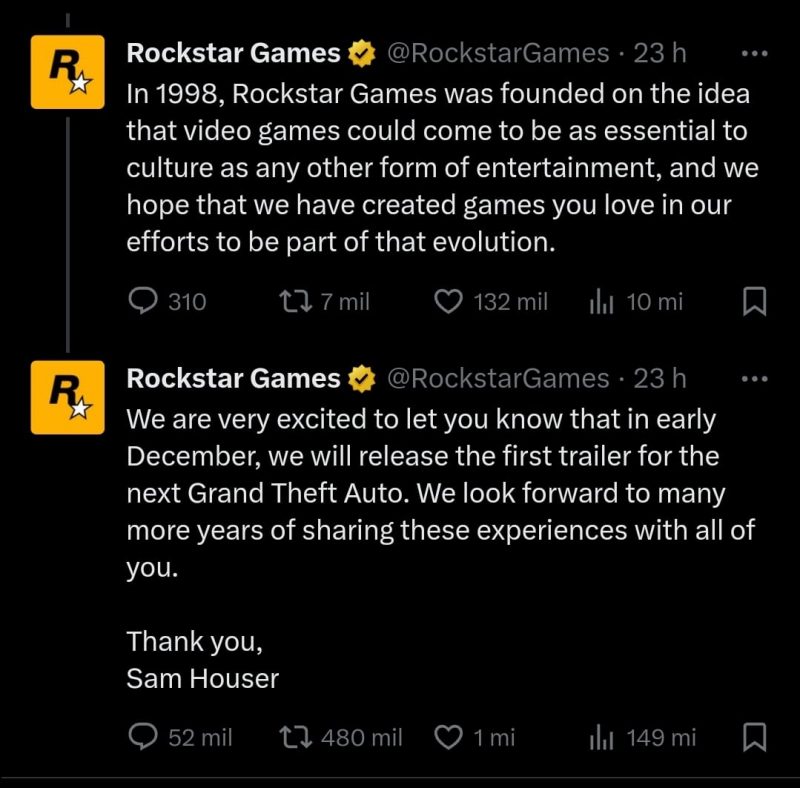 Rockstar Games confirma lançamento de GTA 6, que ganhará trailer em  dezembro