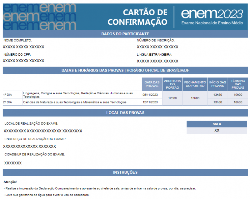 Cartão de Confirmação deve ser levado impresso após problemas apresentados.