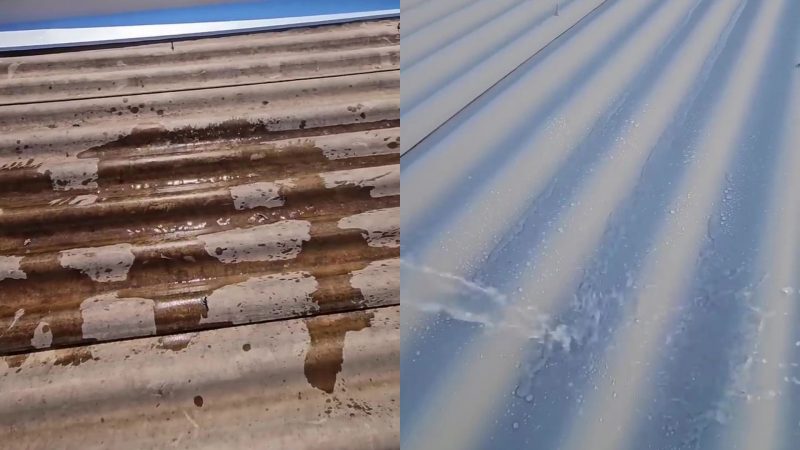 Telhado ficou blindado ap&oacute;s aplica&ccedil;&atilde;o do produto – Foto: Rafael Pedreiro/Reprodu&ccedil;&atilde;o/ND