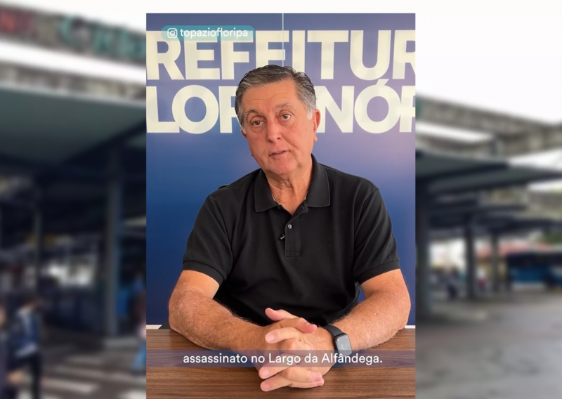 prefeito de Florianópolis se posicionando em vídeo