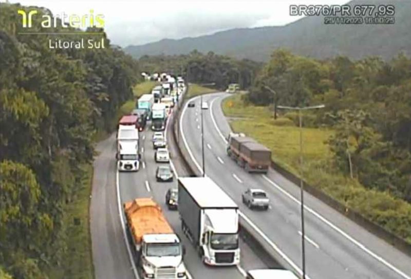 BR-376 tem trânsito complicado neste sábado sentido SC
