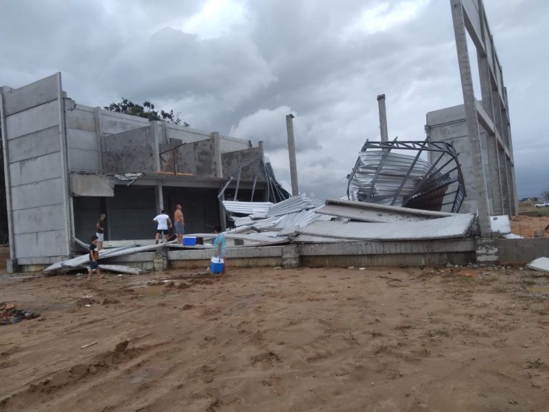 Estrutura retorcida aumenta possibilidade de passagem de tornado no Sul de SC – Foto: Defesa Civil/Divulga&ccedil;&atilde;o/ND