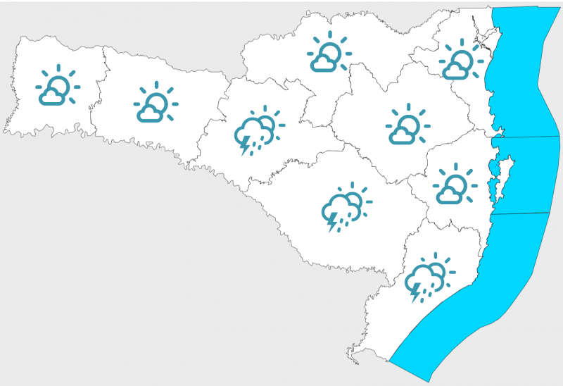 Sábado será marcado por tempo firme e temperaturas altas em Santa Catarina. &#8211; Foto: Defesa Civil/Divulgação/ND