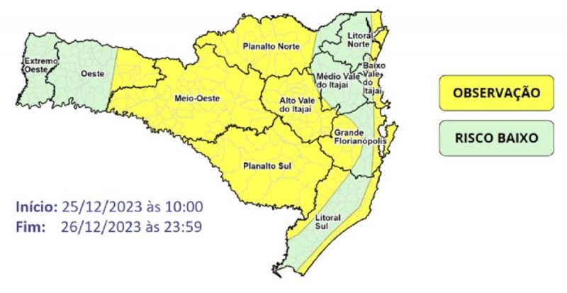 Formação de ciclone extratropical em Santa Catarina nesta segunda (25)