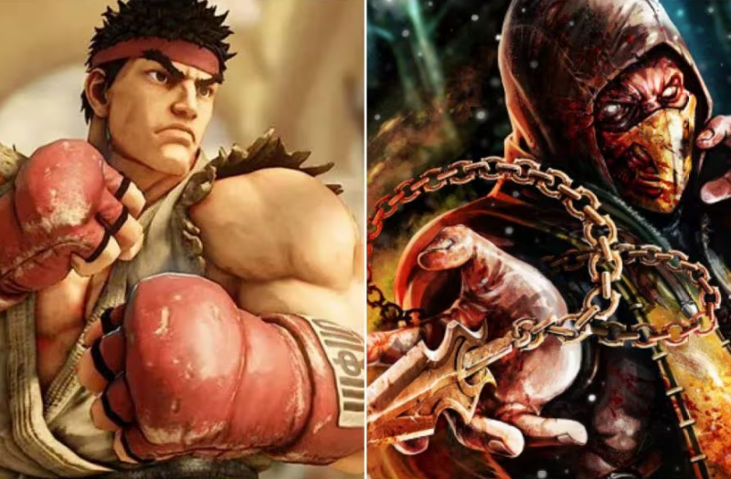 &#8220;Ryu&#8221; de Street Fighter e &#8220;Scorpion&#8221; de Mortal Kombat &#8211; Foto: Reprodução