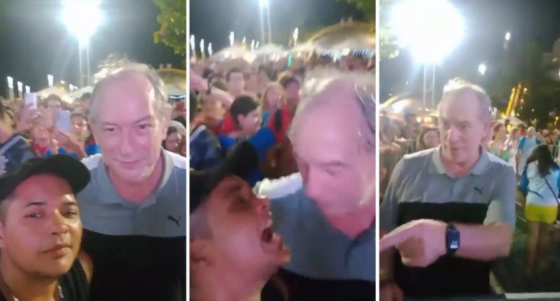 Ciro Gomes estava em show do cantor Dudu Nobre neste domingo (3), quando agrediu eleitor que lhe abordou – Foto: Redes Sociais/Divulga&ccedil;&atilde;o/ND