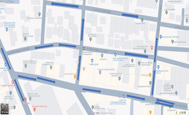 Altera&ccedil;&otilde;es no Centro da cidade envolvem altera&ccedil;&atilde;o no sentido de diversas vias – Foto: Prefeitura de Navegantes/Reprodu&ccedil;&atilde;o/ND