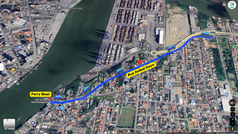 Veja a rota por onde ve&iacute;culos devem entrar no Ferry a partir de domingo (17) – Foto: Prefeitura de Navegantes/Reprodu&ccedil;&atilde;o/ND