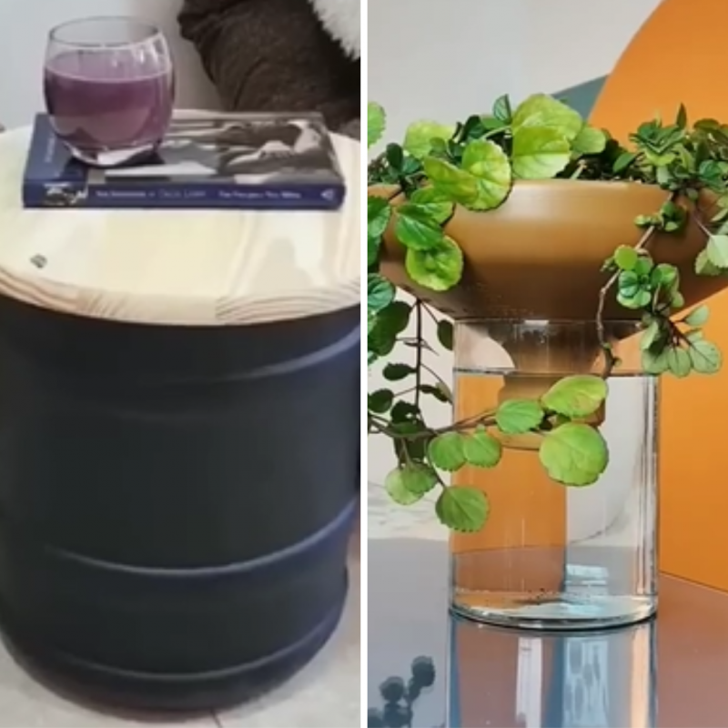 Dica: Para economizar na hora de repaginar, use um galão de água para fazer duas decorações - Foto: Maniadedecoração/Reprodução/ND