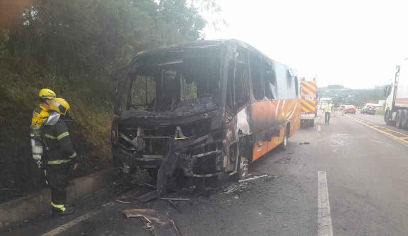 The fire almost completely destroyed the minibus