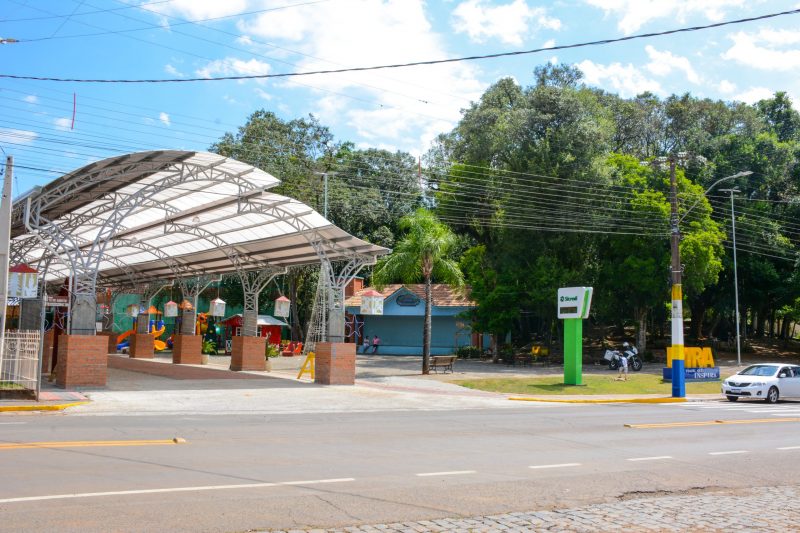 Pra&ccedil;a Geraldo Clemente Dieckmann, em Ipira; cidade levou Mega da Virada – Foto: DIVULGA&Ccedil;&Atilde;O/PREFEITURA DE IPIRA/ND