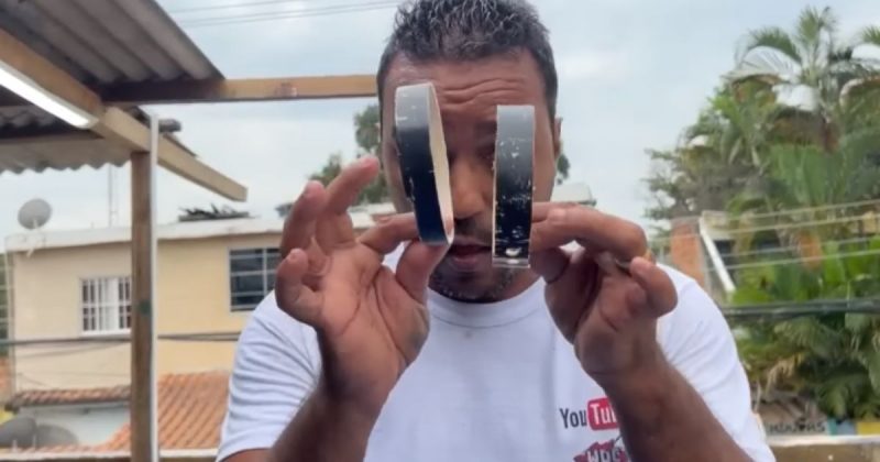 Peda&ccedil;o de cano de PVC &eacute; utilizado para fazer o objeto – Foto: Reprodu&ccedil;&atilde;o/YouTube/ND