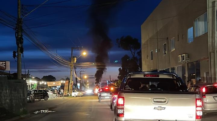Imagem da manifestação por falta de água
