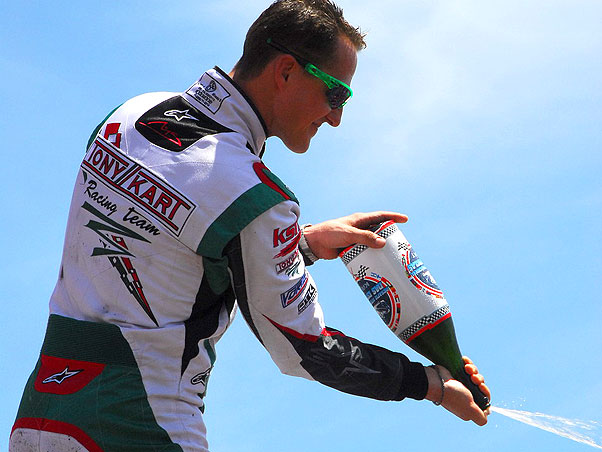 Michael Schumacher no Desafio das Estrelas de Kart em Florian&oacute;polis – Foto: Miguel Costa Jr./VIPCOMM/Divulga&ccedil;&atilde;o/ND