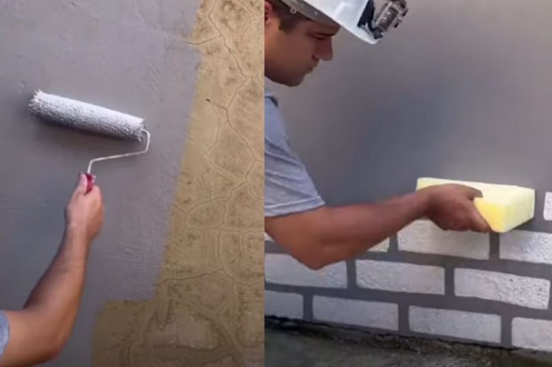 Pedreiro ensina a t&eacute;cnica – Foto: Reprodu&ccedil;&atilde;o/Redes Sociais