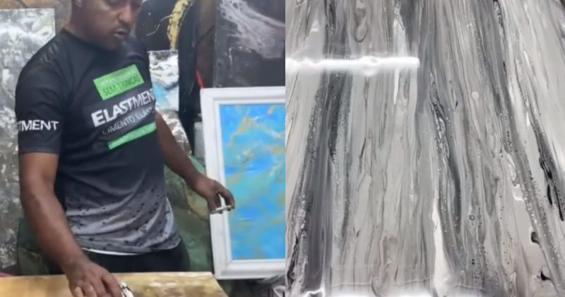 Porta velha &eacute; transformada em mesa incr&iacute;vel – Foto: Reprodu&ccedil;&atilde;o/YouTube/ND