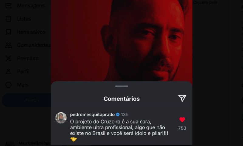 Éverton Ribeiro em foto do post de empresário do amigo de Ronaldo Fenômeno