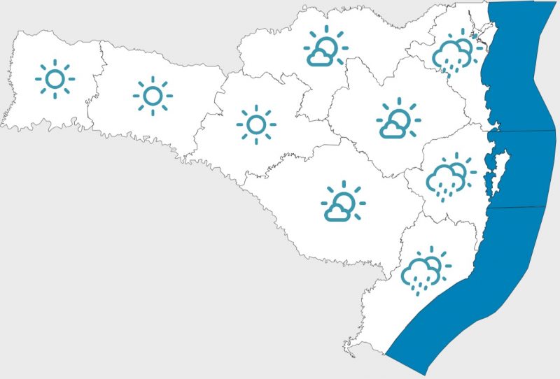 Tempo firme e sol predominam no Estado, mas há chance de chuva fraca na quarta (27)