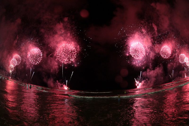 Fireworks on New Year's Eve in Balneario Camboriu