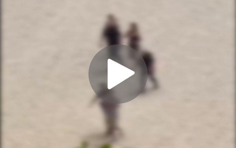 Frame de vídeo de cena de roubo na Praia Central de Balneário Camboriú