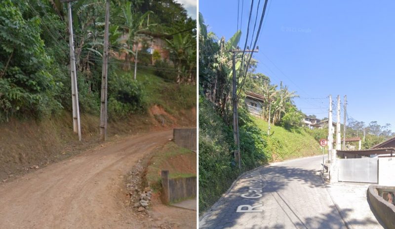 Transversal da rua Itapu&iacute;, no bairro Garcia, recebeu novo cal&ccedil;amento e ser&aacute; atendida pelo transporte coletivo a partir desta segunda-feira (4) – Foto: Google Street View/Divulga&ccedil;&atilde;o/ND