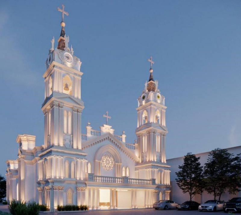 Igreja na localidade de Oxford chama aten&ccedil;&atilde;o pela beleza e detalhes da fachada – Foto: Prefeitura Municipal de S&atilde;o Bento do Sul/Divulga&ccedil;&atilde;o