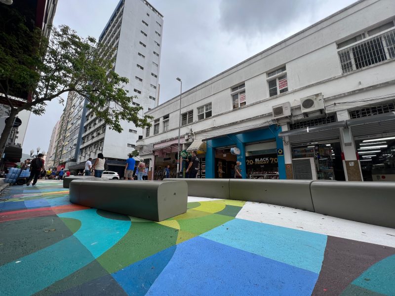 A arte org&acirc;nica e colorida, feita pelos artistas Cris Pagnoncelli e Tio Trampo (PR e RS)&nbsp;– Foto: Prefeitura de Florian&oacute;polis/Divulga&ccedil;&atilde;o