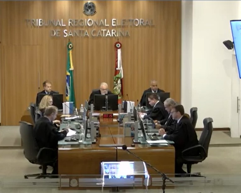 Sess&atilde;o plen&aacute;ria do TRE-SC – Foto: Reprodu&ccedil;&atilde;o/TRESC