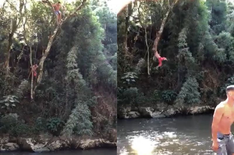 Vídeo flagrou queda do homem em rio