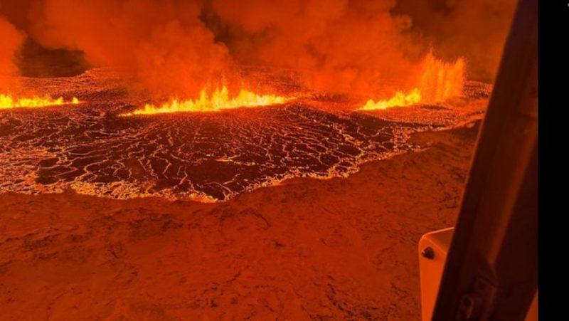 Rocha derretida era expelida de maneira surpreendente de fissuras no solo – Foto: Redes Sociais/Divulga&ccedil;&atilde;o/ND