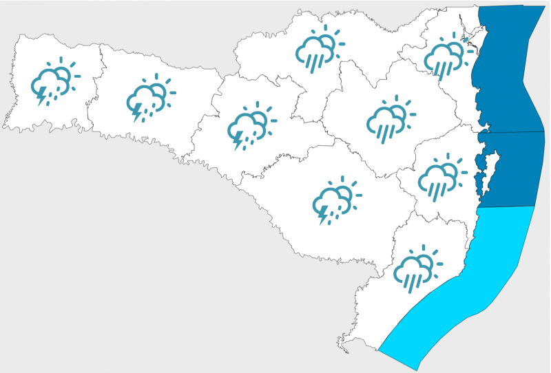 Quinta-feira com tempo inst&aacute;vel em Santa Catarina. – Foto: Defesa Civil/Divulga&ccedil;&atilde;o/ND