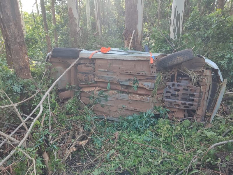 O fato ocorreu na descida do mirante de It&aacute;, sa&iacute;da para o Rio Grande do Sul. Foto: Bombeiros Militar/Reprodu&ccedil;&atilde;o/ND