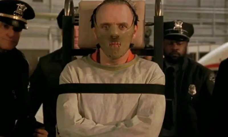 Anthony Hopkins como o canibal Hannibal Lecter no filme "Silêncio dos Inocentes"