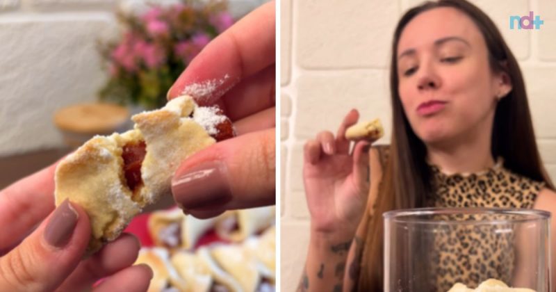 Montagem mostra beliscão de goiabada assim que pronto