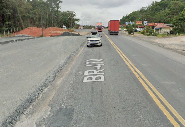 BR-470 terá trânsito interditado nesta terça-feira (30) &#8211; Foto: Google Maps/Reprodução/ND