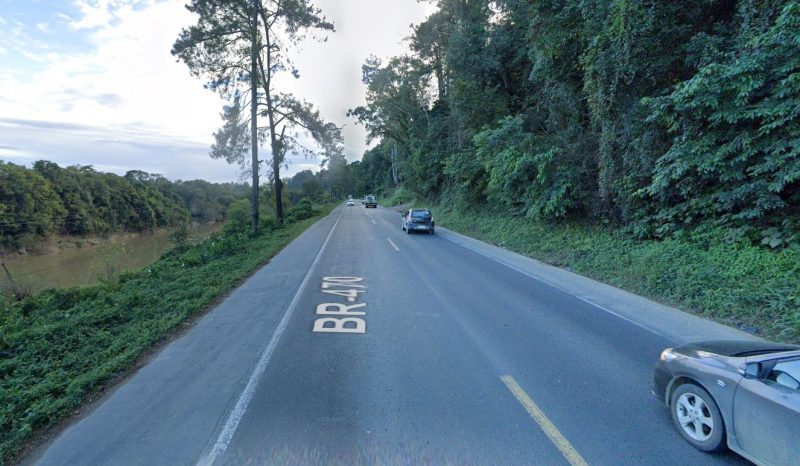 Corte de &aacute;rvores altera tr&acirc;nsito na BR-470 no Alto Vale do Itaja&iacute;&nbsp; – Foto: Google Street View/ND