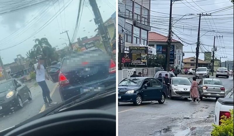 Briga de trânsito ocorreu na tarde desta sexta no Ingleses, Norte da Ilha