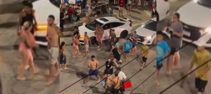 Briga generalizada começou no trânsito e terminou com pancadaria em Florianópolis