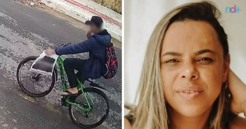 Montagem mostra adolescente suspeito e a vítima de latrocínio; mulher foi morta em casa