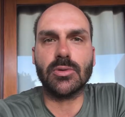 Eduardo Bolsonaro gravou v&iacute;deo em apoio a Filipe Mello – Foto: Reprodu&ccedil;&atilde;o/ND