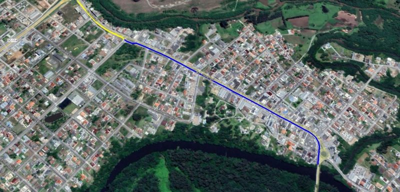 A tubulação será instalada ao longo da Avenida Olinkraft em Otacílio Costa