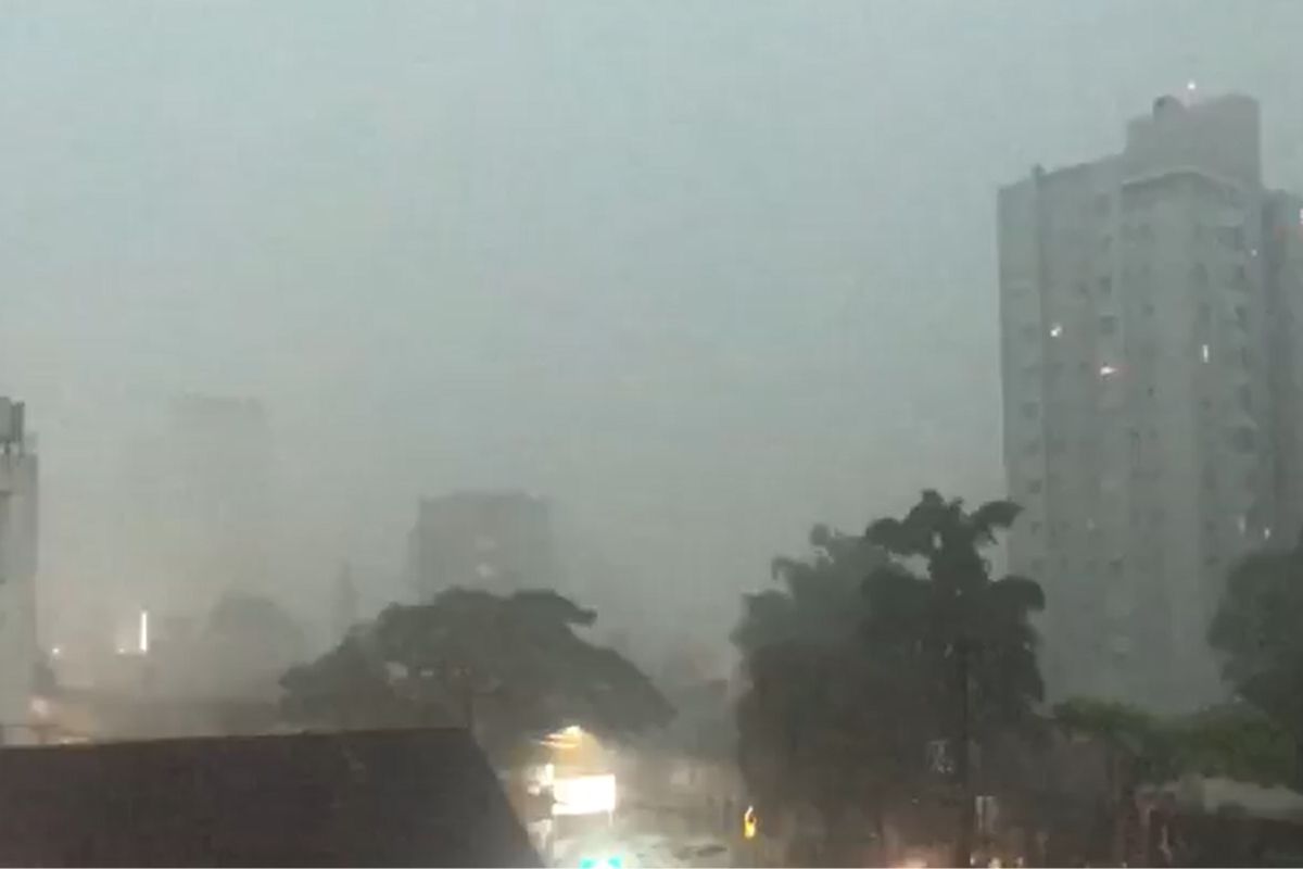 Chuva forte escurece tarde de quinta-feira em Florianópolis