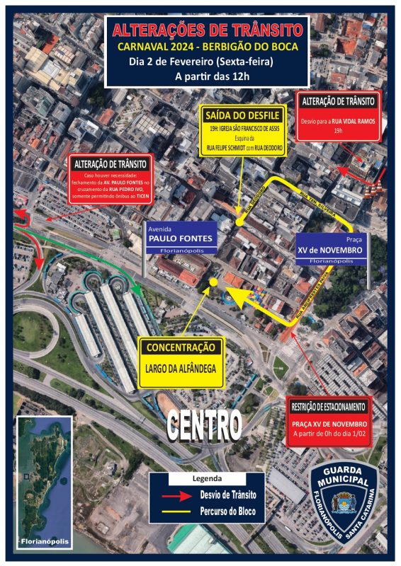 Confira mudan&ccedil;as no tr&acirc;nsito no Centro de Florian&oacute;polis para o evento – Foto: PMF/Divulga&ccedil;&atilde;o/ND
