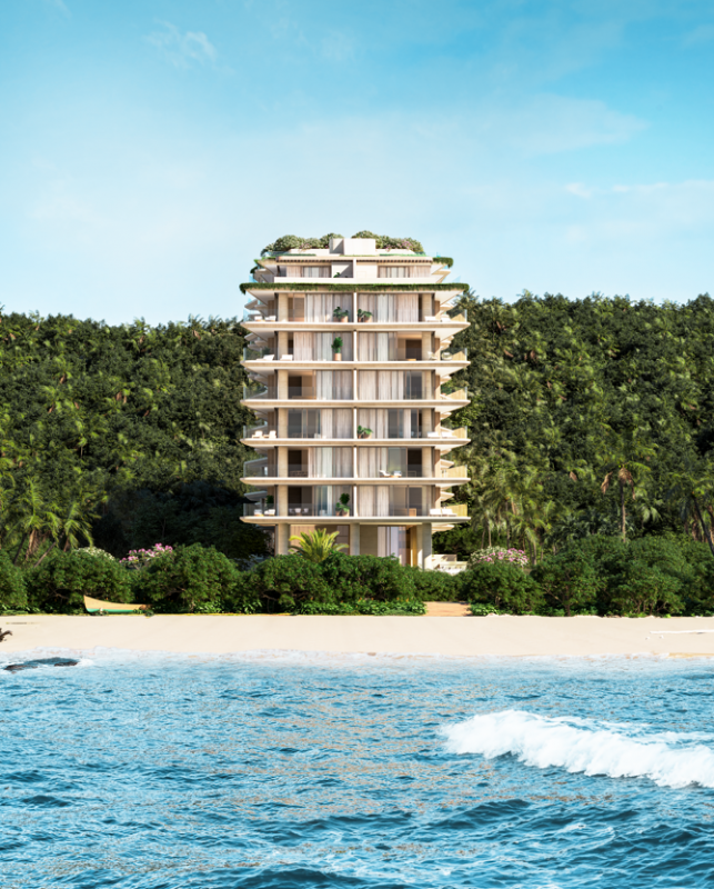 Fachada em 3D do Scenarium, empreendimento luxuoso da Praia Brava com investimento de R$ 1,2 bilhão