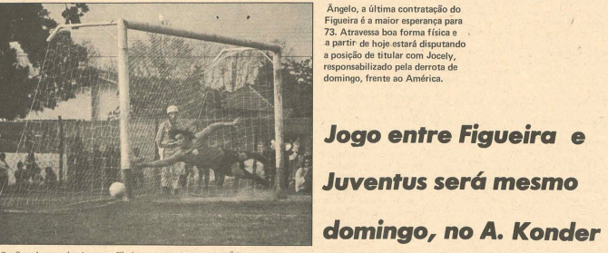 Goleiro &Acirc;ngelo era a esperan&ccedil;a no gol do Figueirense em 1973 – Foto: Acervo Biblioteca P&uacute;blica SC – Hemeroteca Digital/Jornal O Estado