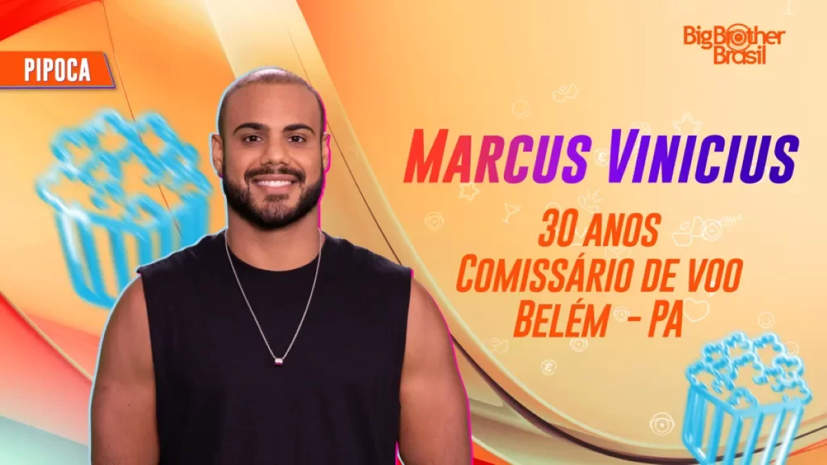 Na foto aparece o participante do BBB 24, Marcus Vinicius