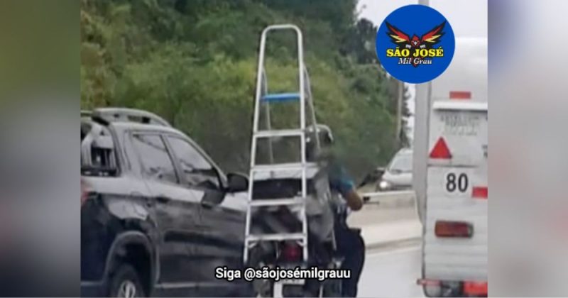 Flagrante aconteceu na SC-401; o motociclista foi autuado logo depois pela PMRv – Foto: S&atilde;o Jos&eacute; Mil Grau/Instagram/Reprodu&ccedil;&atilde;o/ND