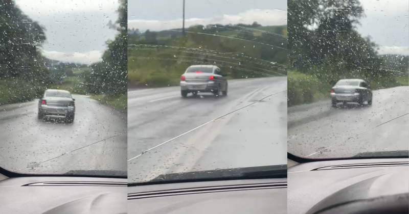 Carro foi flagrado em zigue-zague na SC-157 no município de Quilombo. 