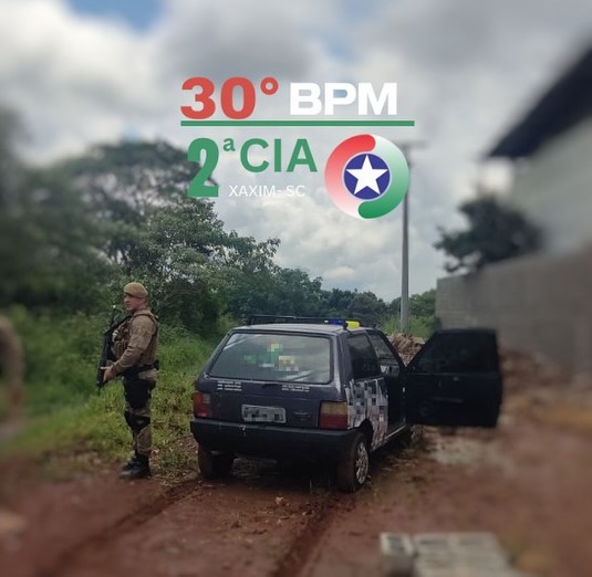 Apenas o carro foi recuperado pela Polícia Militar de Xaxim